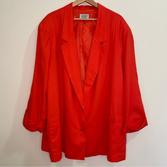 Vintage Koret Two Button Long Sleeve Blazer - Orange - Picture 1 of 15